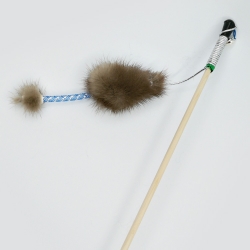 Игрушка для кошки «Мышь норка М» с хвостом трубочка с норкой на веревке								