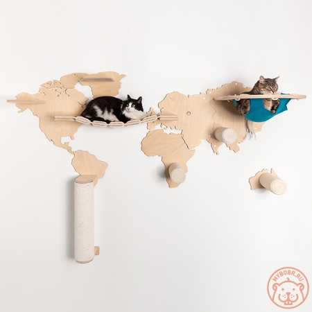 Настенный игровой комплекс  для кошек «Карта мира - мини»